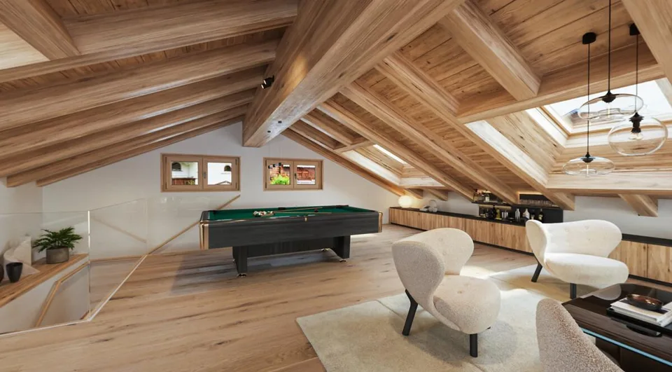 Klosters: Neubau Dachmaisonette mit edlem Interieur und Aussicht