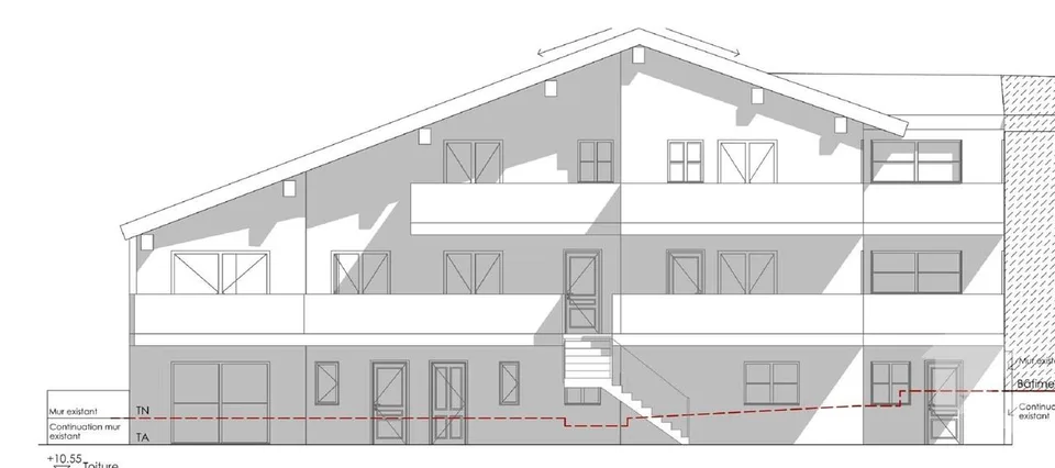 Immeuble de 5 appartements à rénové avec permis de construire en force
