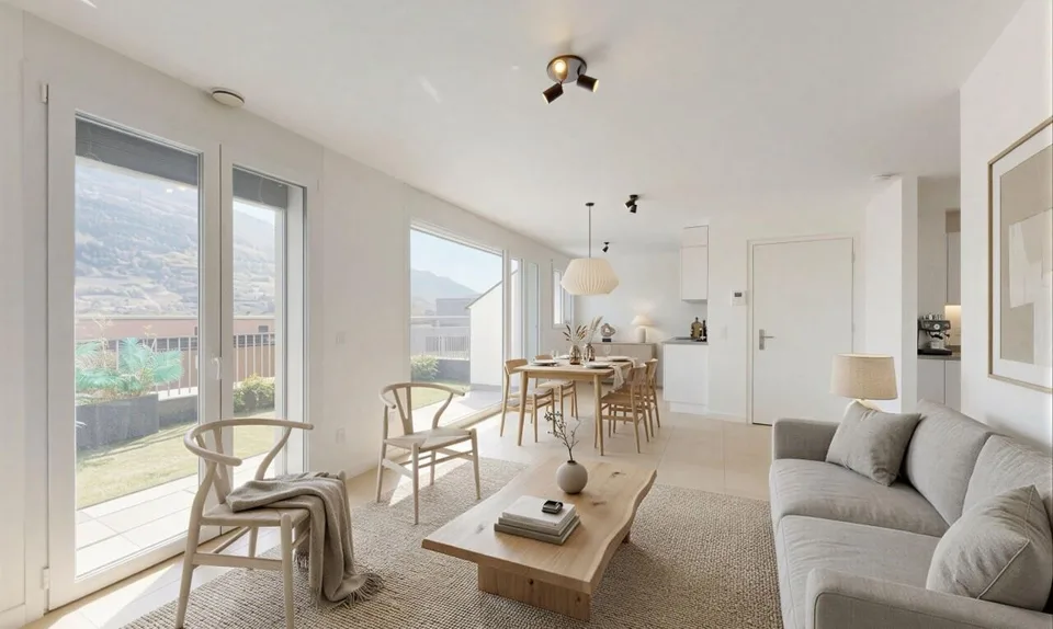Superbe 3.5 pièces en dernier étage à Sion avec grande terrasse