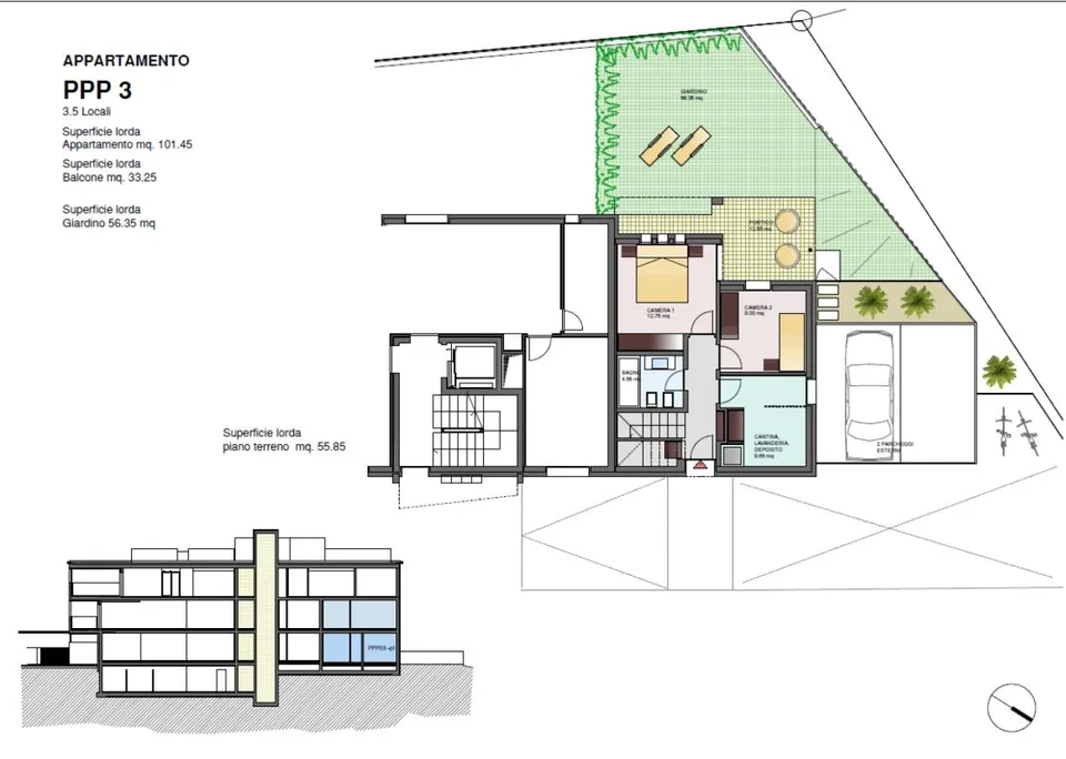 APPARTAMENTO DUPLEX 3.5 LOCALI CON GIARDINO - NUOVA COSTRUZIONE