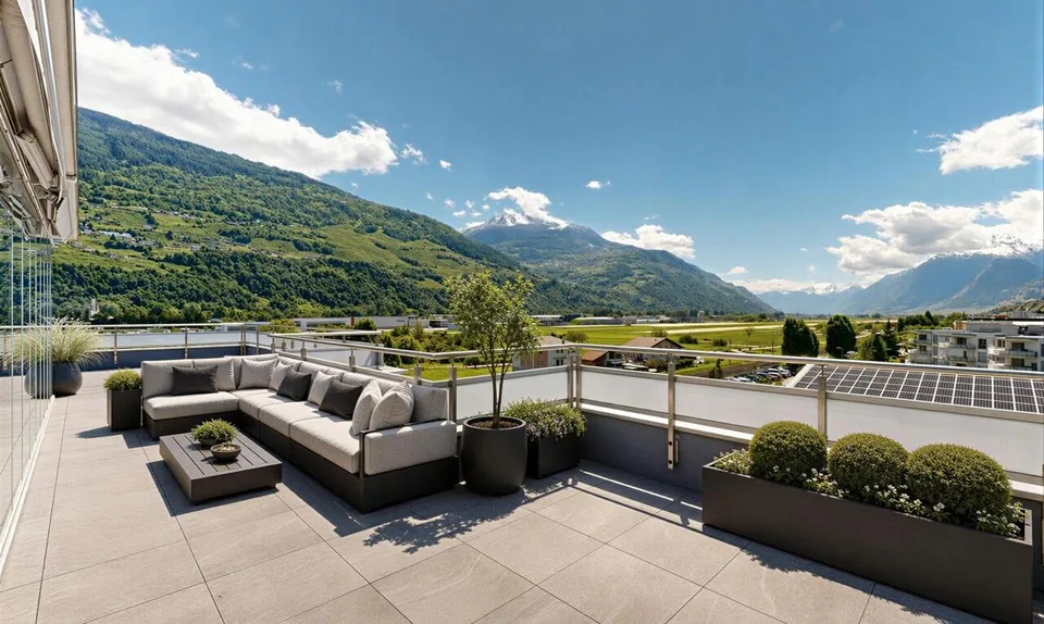 Außergewöhnliches Penthouse mit großer Terrasse in Sion