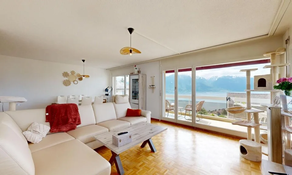 Wohnung mit Panoramablick auf den See – Mietinvestition, Chernex