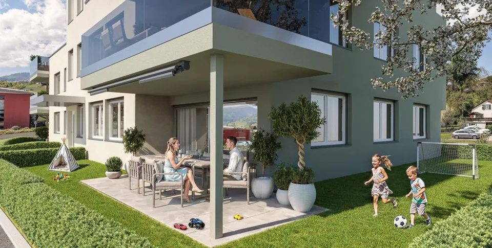 Familienoase im Neubau mit privatem Garten