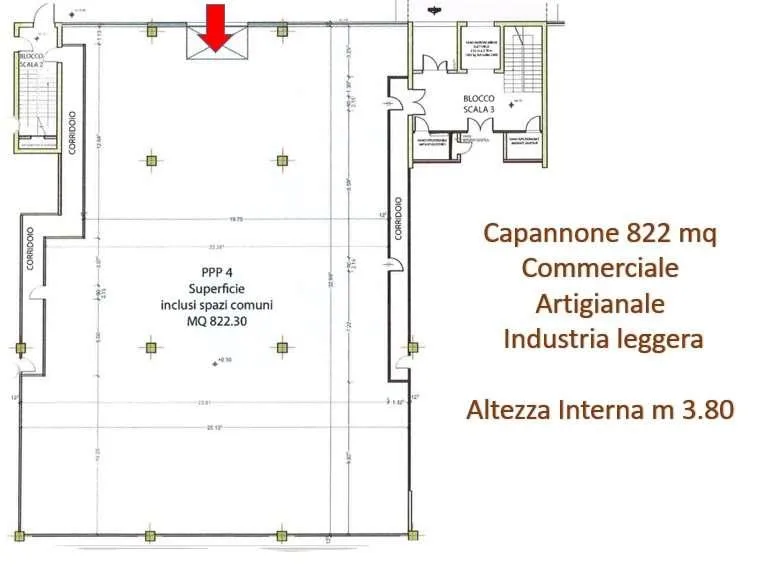 MENDRISIO: CAPANNONE 822 MQ CON 15 POSTEGGI