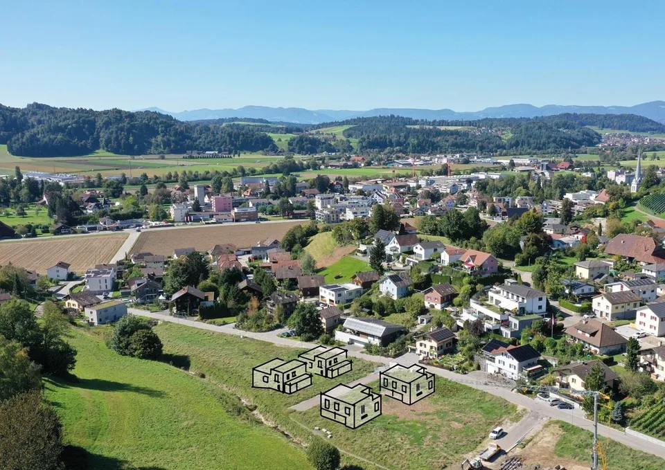 Grundstück mit bewilligtem Bauprojekt für Einfamilienhaus