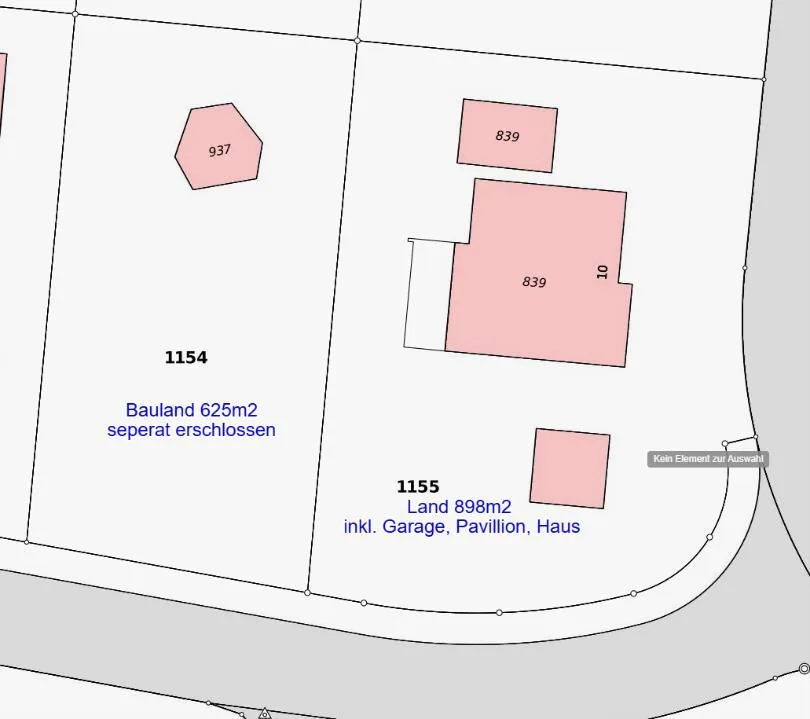 bis 990m2 -Bauland separat abtrennbar (total 1500m2 inklusive Villa )