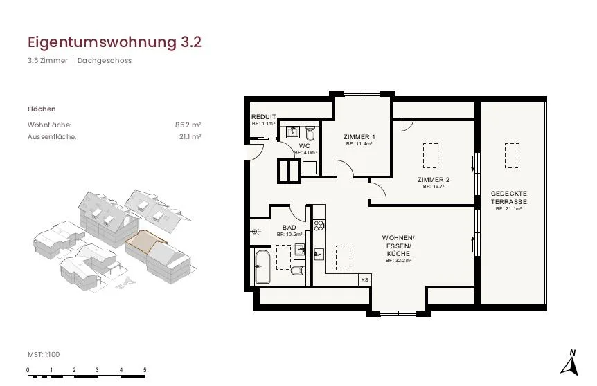 Neubauprojekt "im Gärtli" Wilchingen - 3.5-Zimmer-Dachwohnung