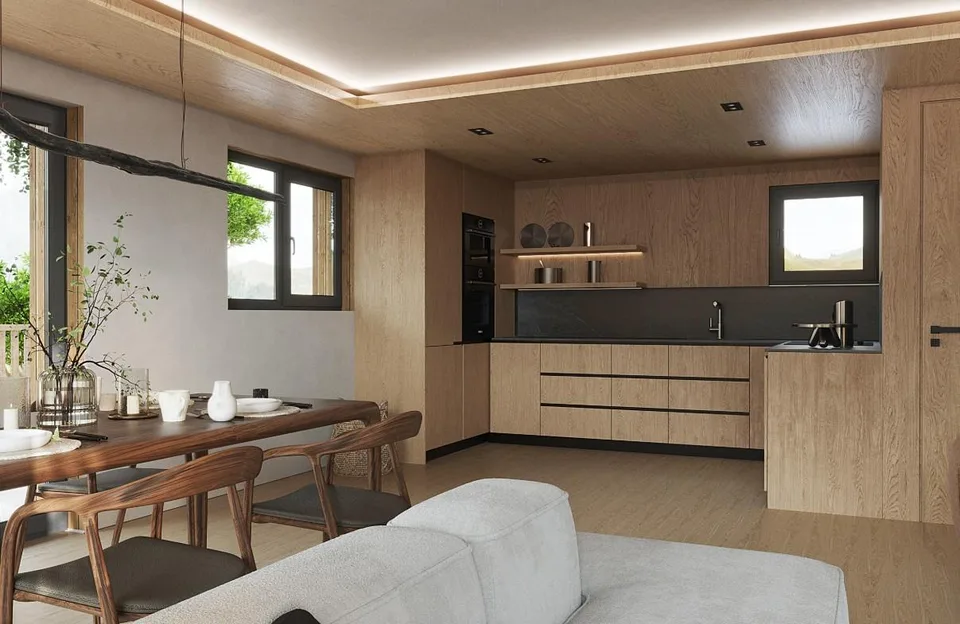Chalet mitoyen contemporain sur plan – 5,5 pièces à Euseigne (Hérém...