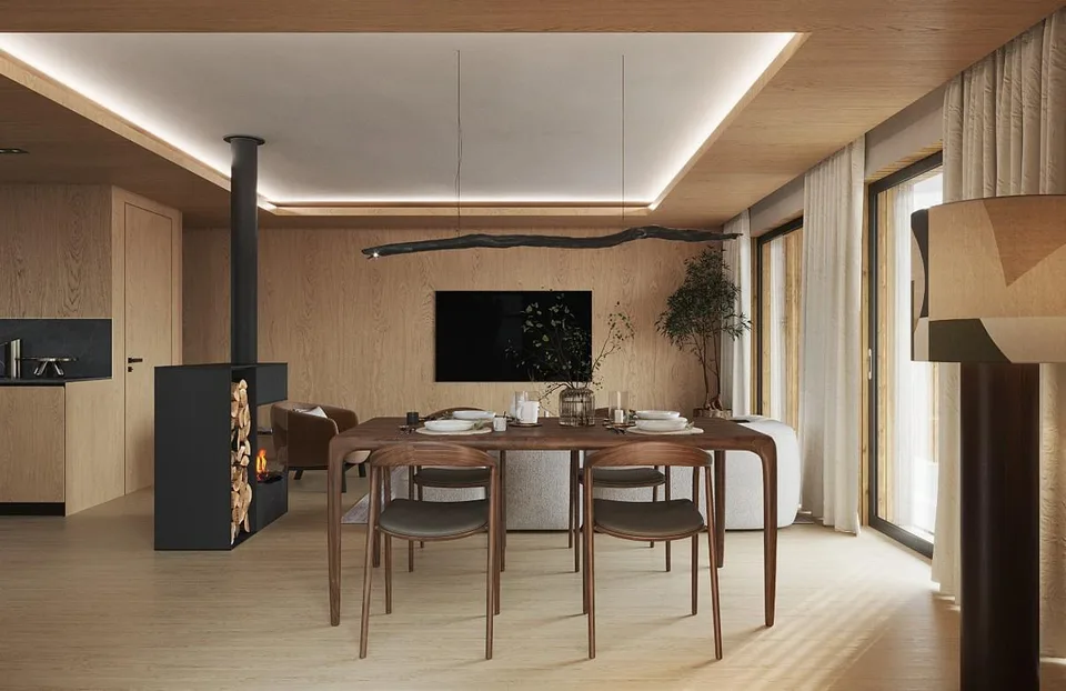 Chalet mitoyen contemporain sur plan – 5,5 pièces à Euseigne (Hérém...