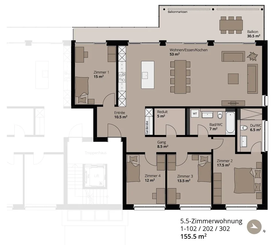 Familienwohnung in Menziken - 5.5 Zimmer mit viel Komfort – Foto 13 von 13
