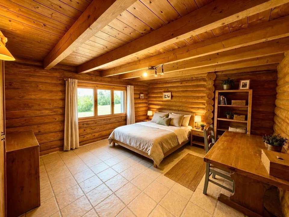 MAISON INDIVIDUELLE D'EXCEPTION EN RONDINS DE BOIS