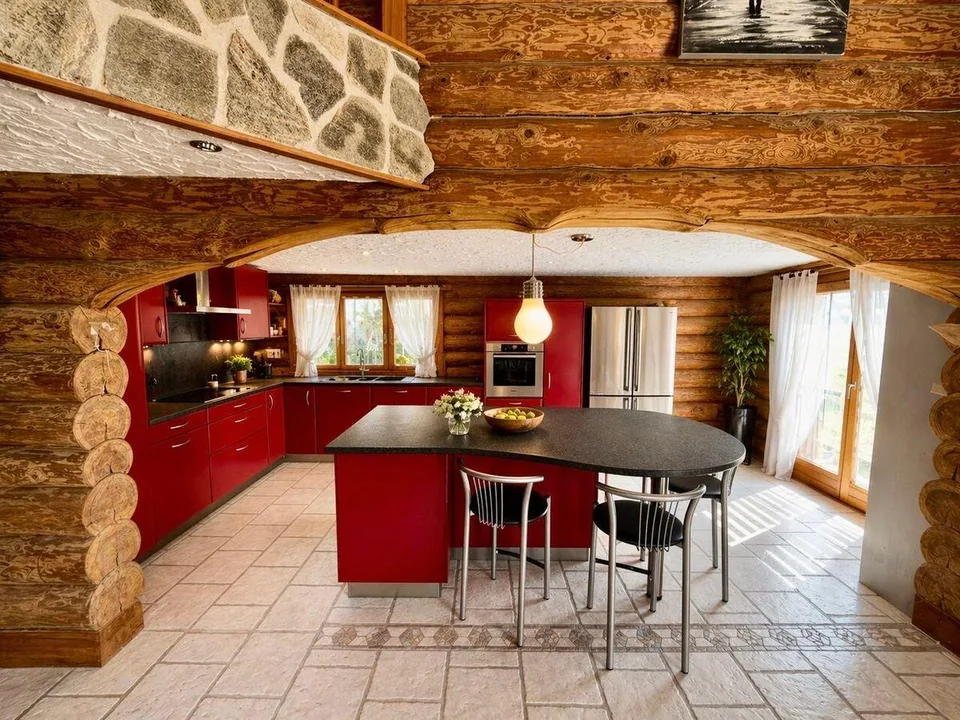 MAISON INDIVIDUELLE D'EXCEPTION EN RONDINS DE BOIS
