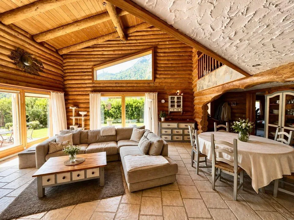 MAISON INDIVIDUELLE D'EXCEPTION EN RONDINS DE BOIS