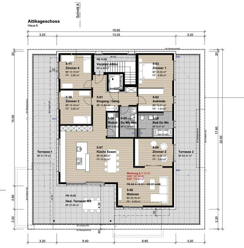 Moderno appartamento attico di 5,5 stanze con terrazza di 143 m² a Oberbüren (B5)
