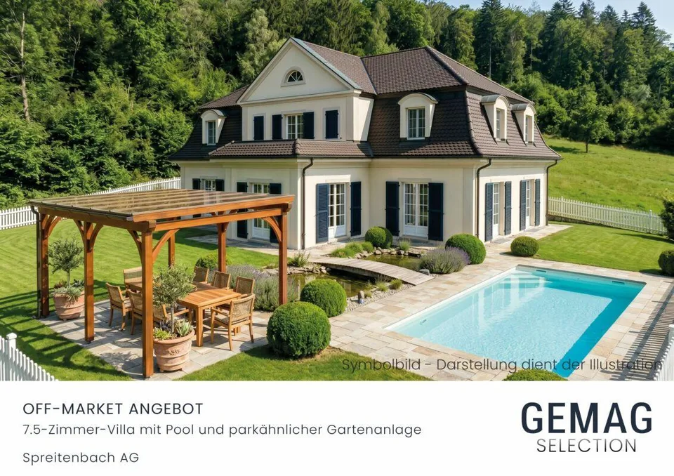 7.5-Zimmer-Villa mit Pool und parkähnlicher Gartenanlage
