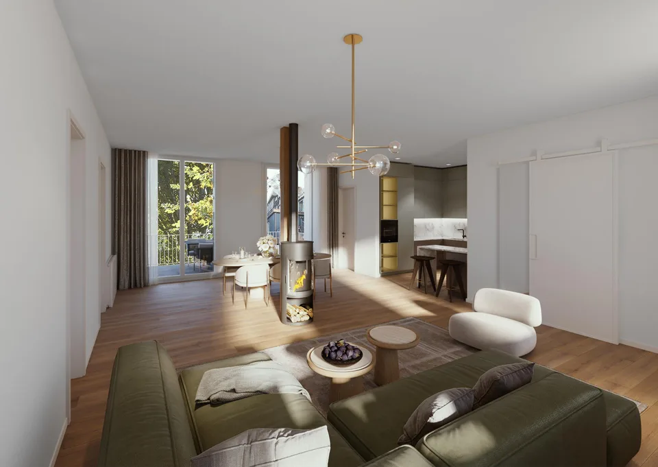 Helle 3.5-Zimmer-Erdgeschosswohnung mit Balkon (EG Saal)
