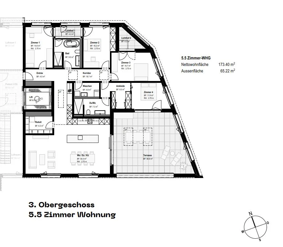 5.5-Zimmer Penthousewohnung mit Panorama auf den Pilatus