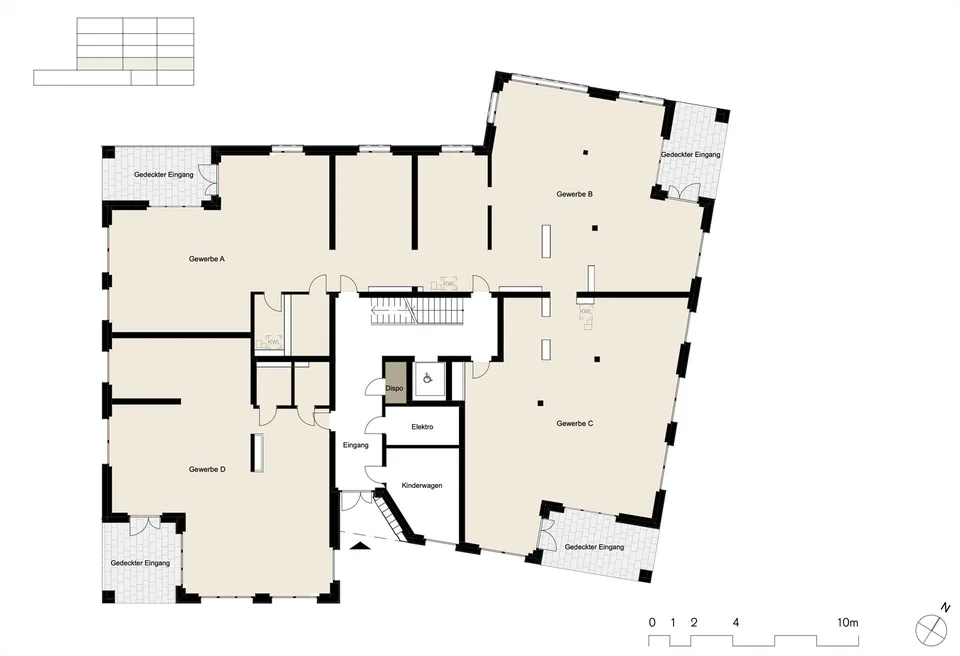 Zwei flexible Gewerbeeinheiten – Haus Sternen Zentrum Schattdorf