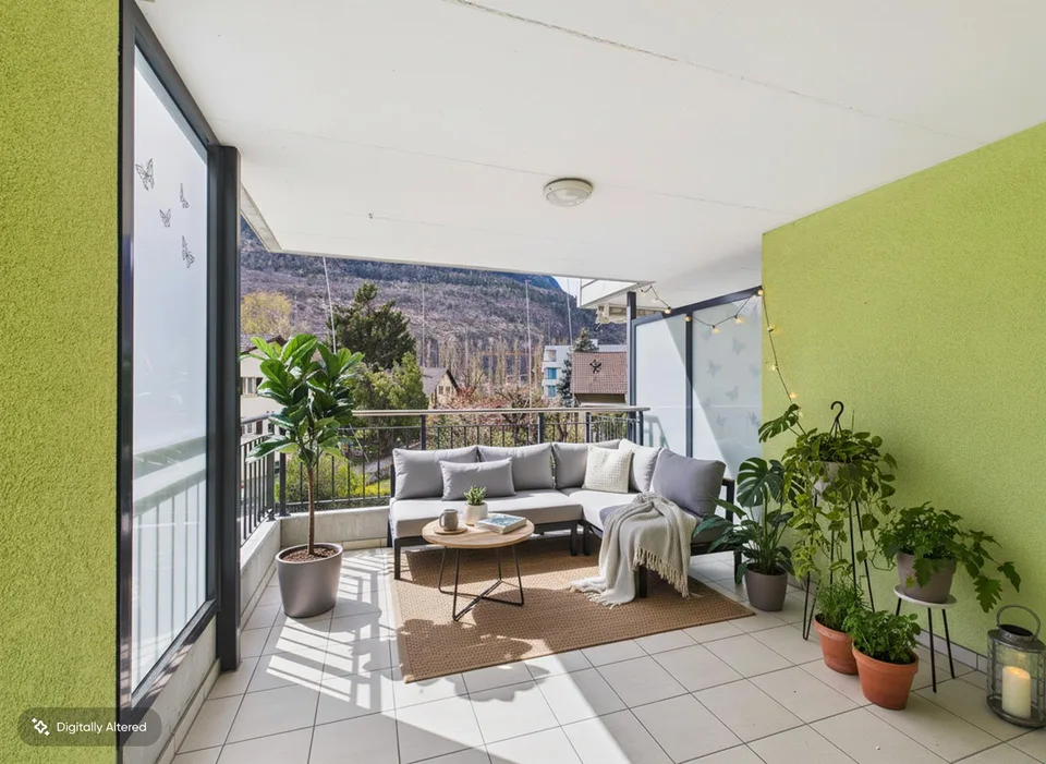 Stilvolles Wohnen mit Loggia in beliebtem Quartier in Visp
