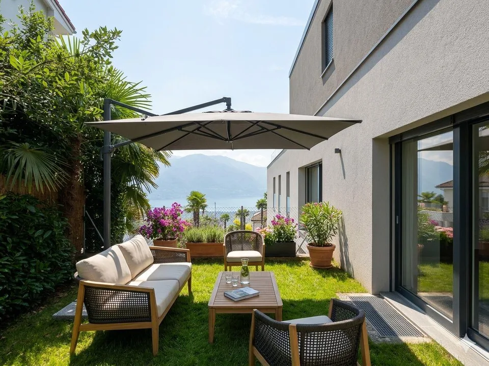4.5 Appartamento con giardino e parziale vista lago - Residenza Lum...