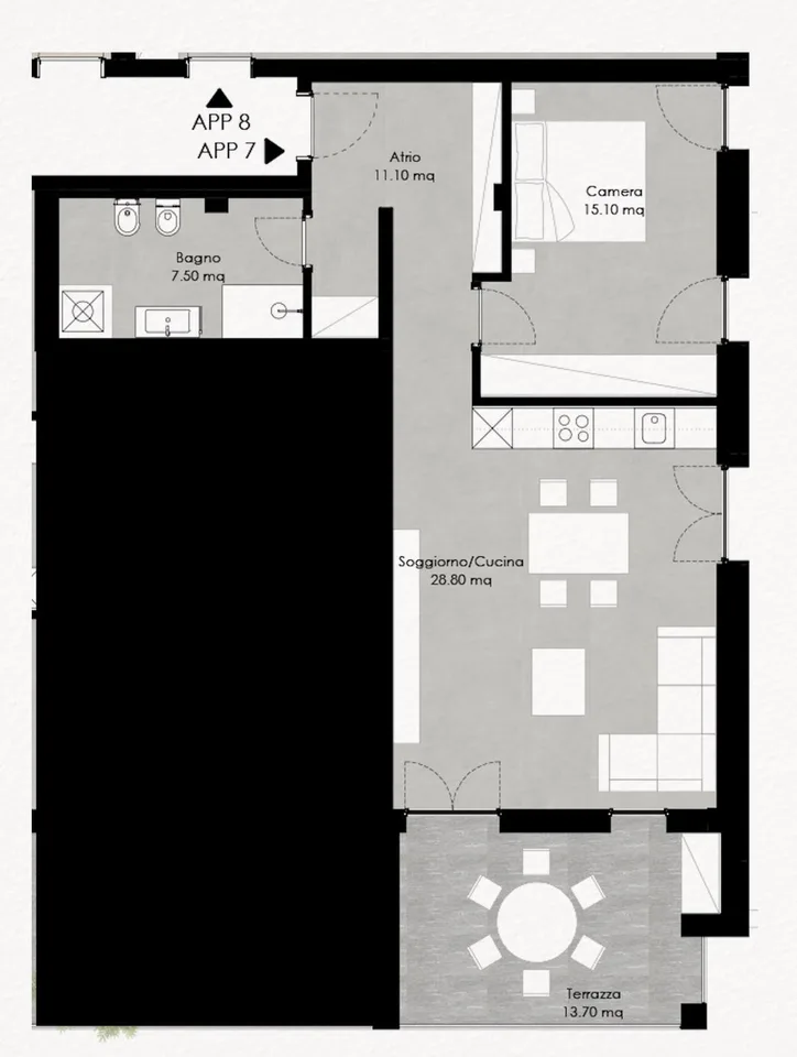 2.5 Appartamento vista lago e terrazza - Residenza Lumino Locarno M... – foto 6 di 8