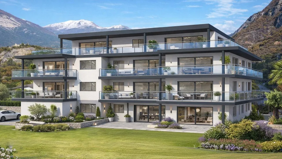 A VENDRE APPARTEMENT 3.5 PCES AVEC PELOUSE A CHIPPIS