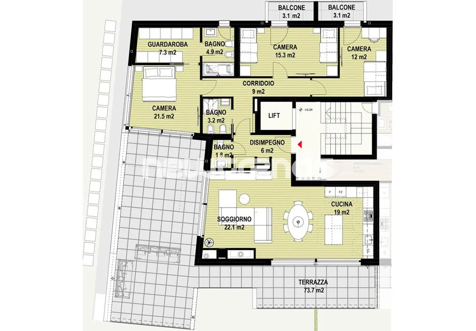 Montagnola – Arasio: attico 4,5 locali con terrazza e vista aperta. – Foto 12 von 14