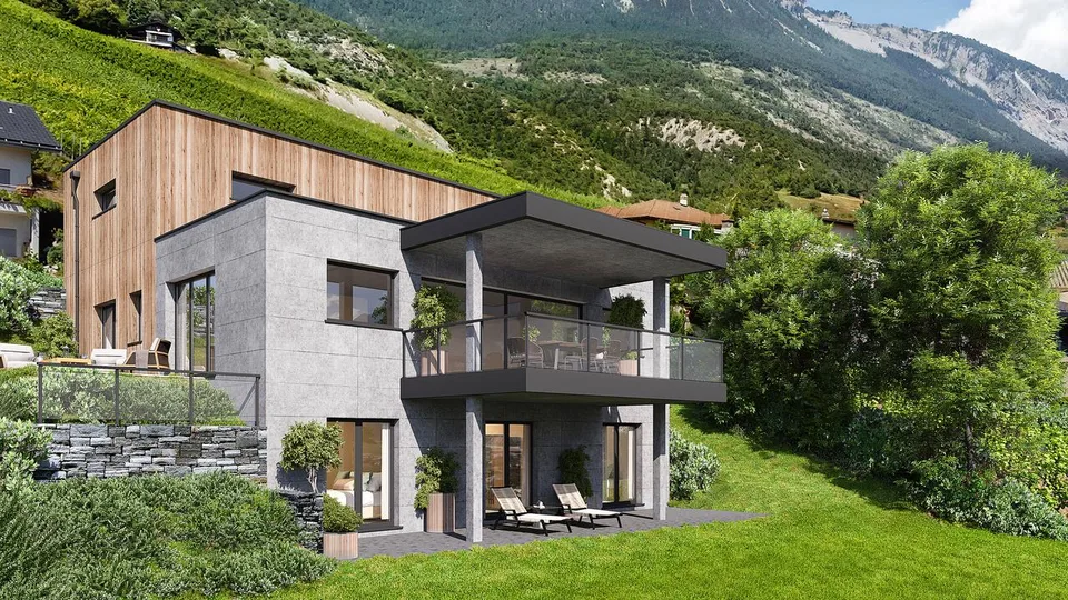 A VENDRE VILLA D'ARCHITECTE 5.5 PCES A MIEGE (NOBLE-CONTREE)