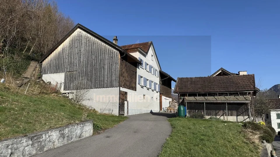 Einfamilienhaus mit Nebengebäuden und Scheune