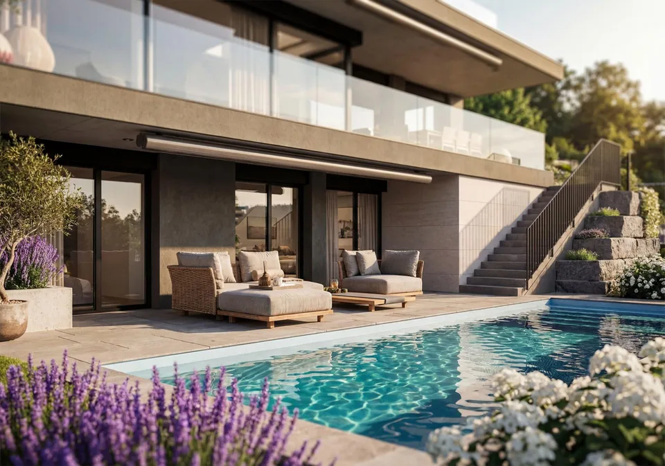 AQUA: Exklusives Einfamilienhaus mit Pool