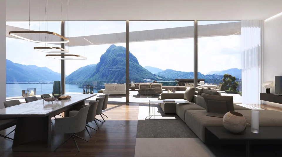LUXURY APARTMENT WITH GARDEN AND MAGNIFICENT VIEWS OF LAKE LUGANO