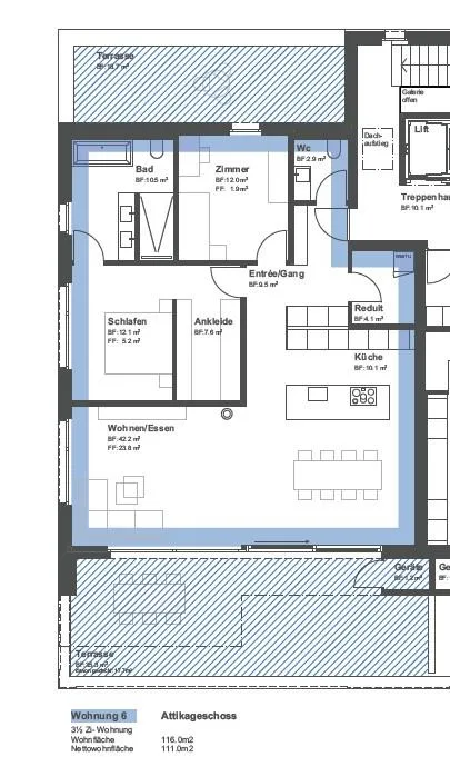 Moderne 3.5 Zimmer Attikawohnung