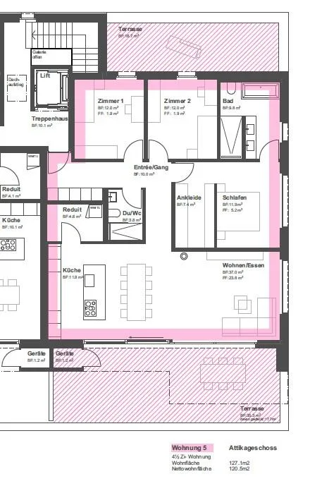 Moderne 4.5 Zimmer Attikawohnung