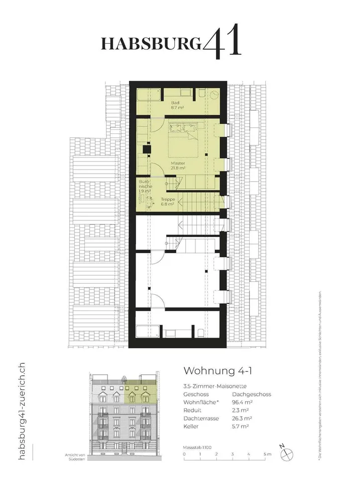 Wohnen über den Dächern Zürichs – exklusive 3.5-Zimmer-Attikawohnung – photo 8 sur 9
