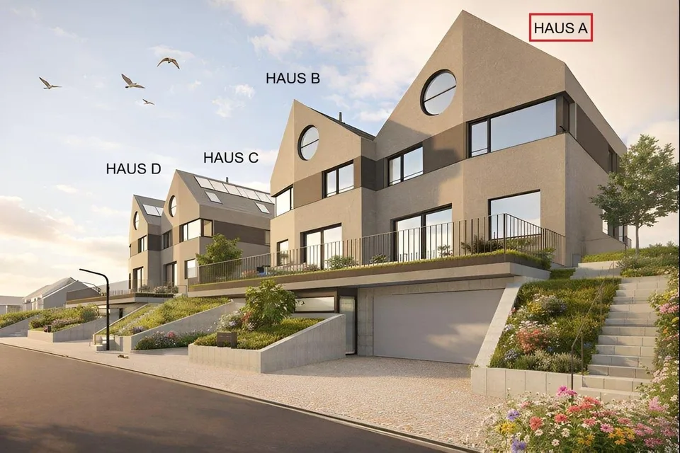 Neubauprojekt Allmendgasse mit vier 7.5-Zimmer-Doppelhäuser (Haus A)