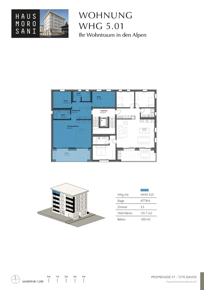 3 1/2-ZW ATTIKA NEUBAU HAUS MOROSANI, NR. 5.01 (Zweitwohnung) – Foto 13 von 13