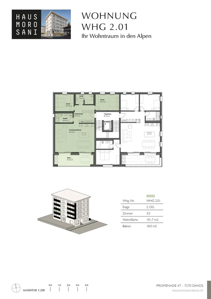 3 1/2-ZW NEUBAU HAUS MOROSANI, NR. 2.01 (Zweitwohnung) – photo 13 sur 13