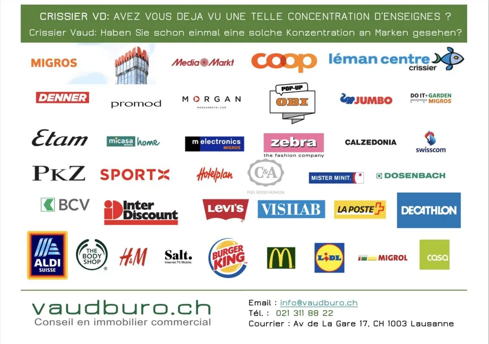 Crissier Bussigny - Superbe surface commerciale