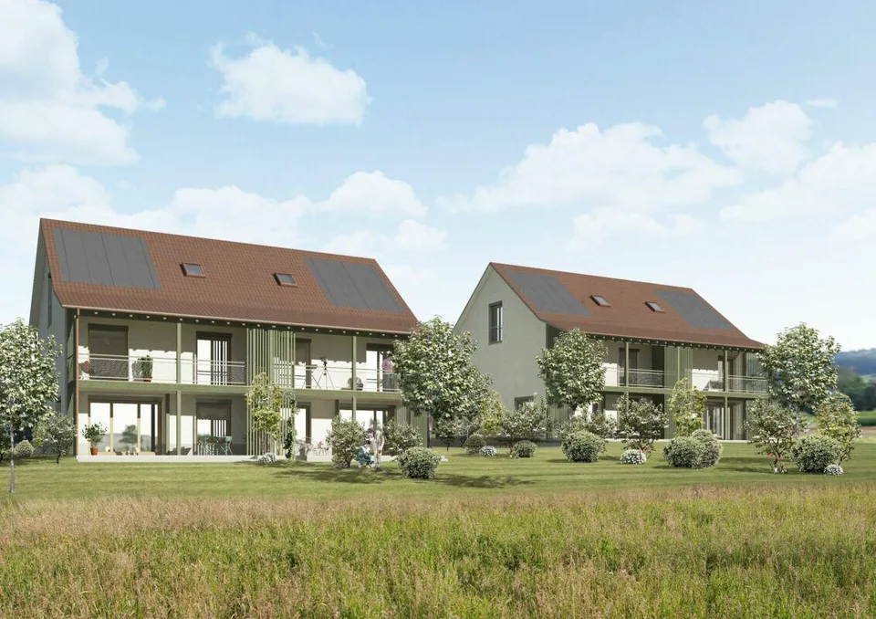 7.5-Zimmer-Doppelhaushälfte mit unverbaubarem Blick ins Grüne