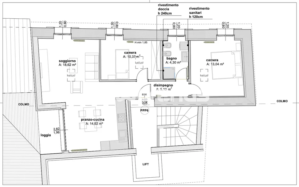 Rancate, 3.5 locali attico con balcone e servizi nelle vicinanze – Foto 10 von 10