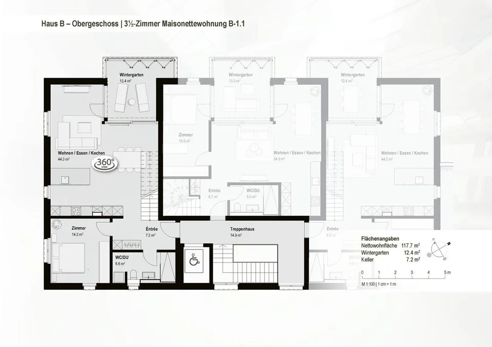 3½-Zimmer Maisonette-Wohnung mit Wintergarten – photo 7 of 22
