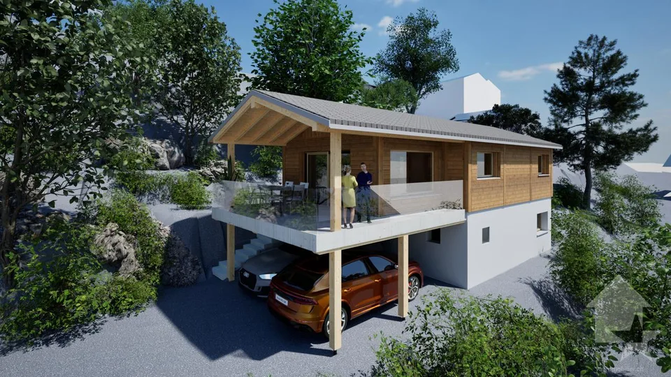 Terrain avec magnifique projet de construction de 3.5 pièces