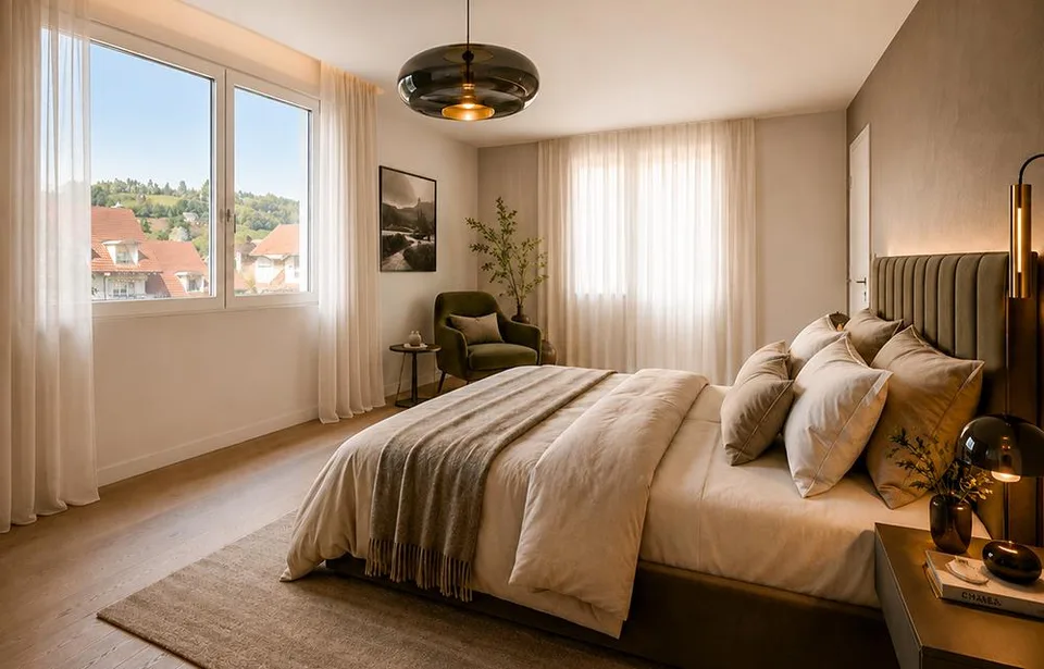 100 m² grosse Gartenwohnung mit 3.5-Zimmer, optimale Raumaufteilung...
