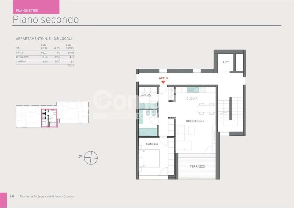 App. 2.5 - Nuova Residenza Molago Grancia – foto 13 di 13
