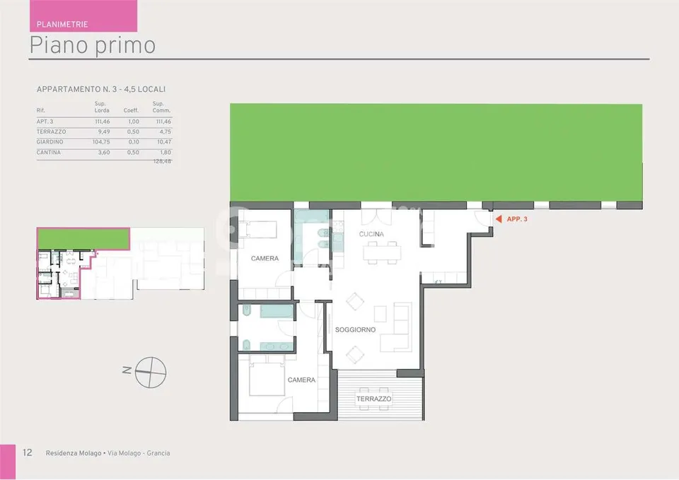 App. 3.5 - Nuova Residenza Molago Grancia – Foto 9 von 12