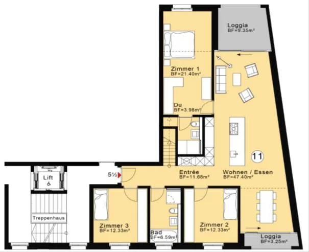 Inmitten der Reben: exklusive 5.5 Zimmer-Maisonette-Dachwohnung – foto 7 di 8