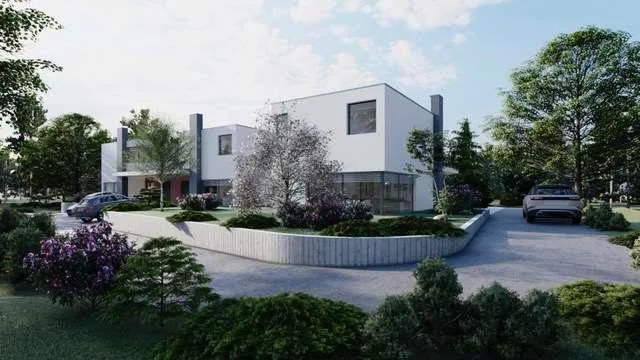 Moderna casa con giardino