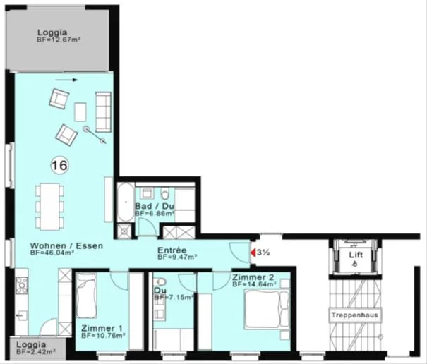 Schöne 3.5-Zimmerwohnung an grandioser Aussichtslage – Foto 7 von 7