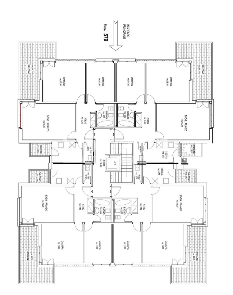 3.5 locali al 5° piano