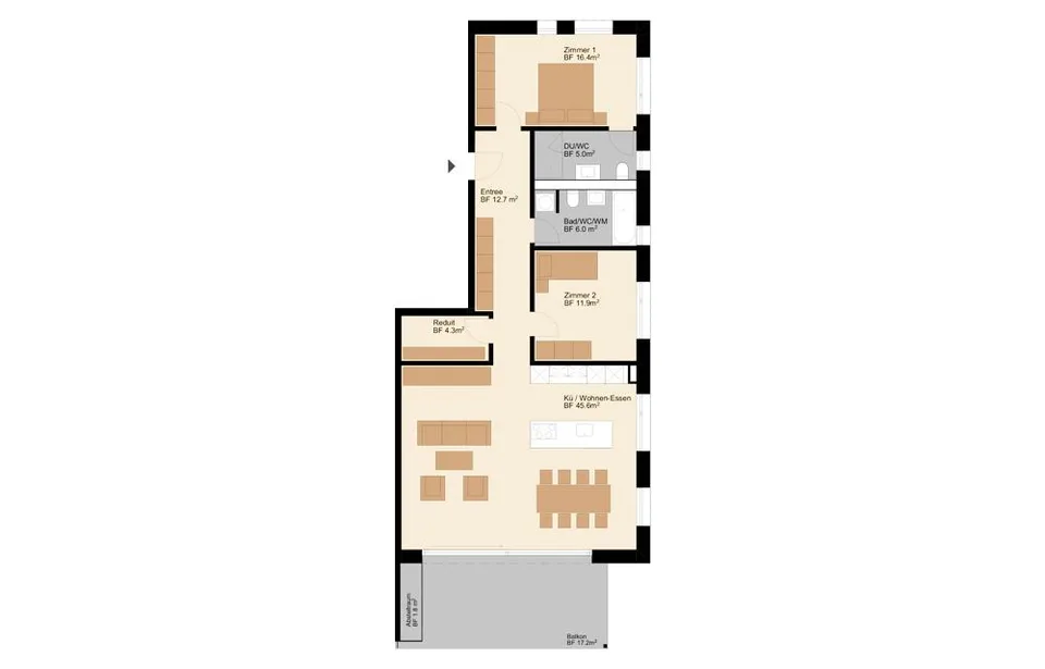3.5-Zimmer Wohnung mit 100 m², Südterrasse, Hanglage im Grünen (Top...